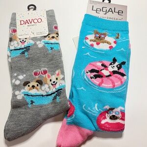 2 pair of cute dog socks for women size 9-11 NWT
